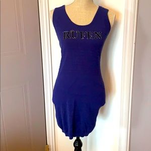 Rufen indigo woven sleeveless dress